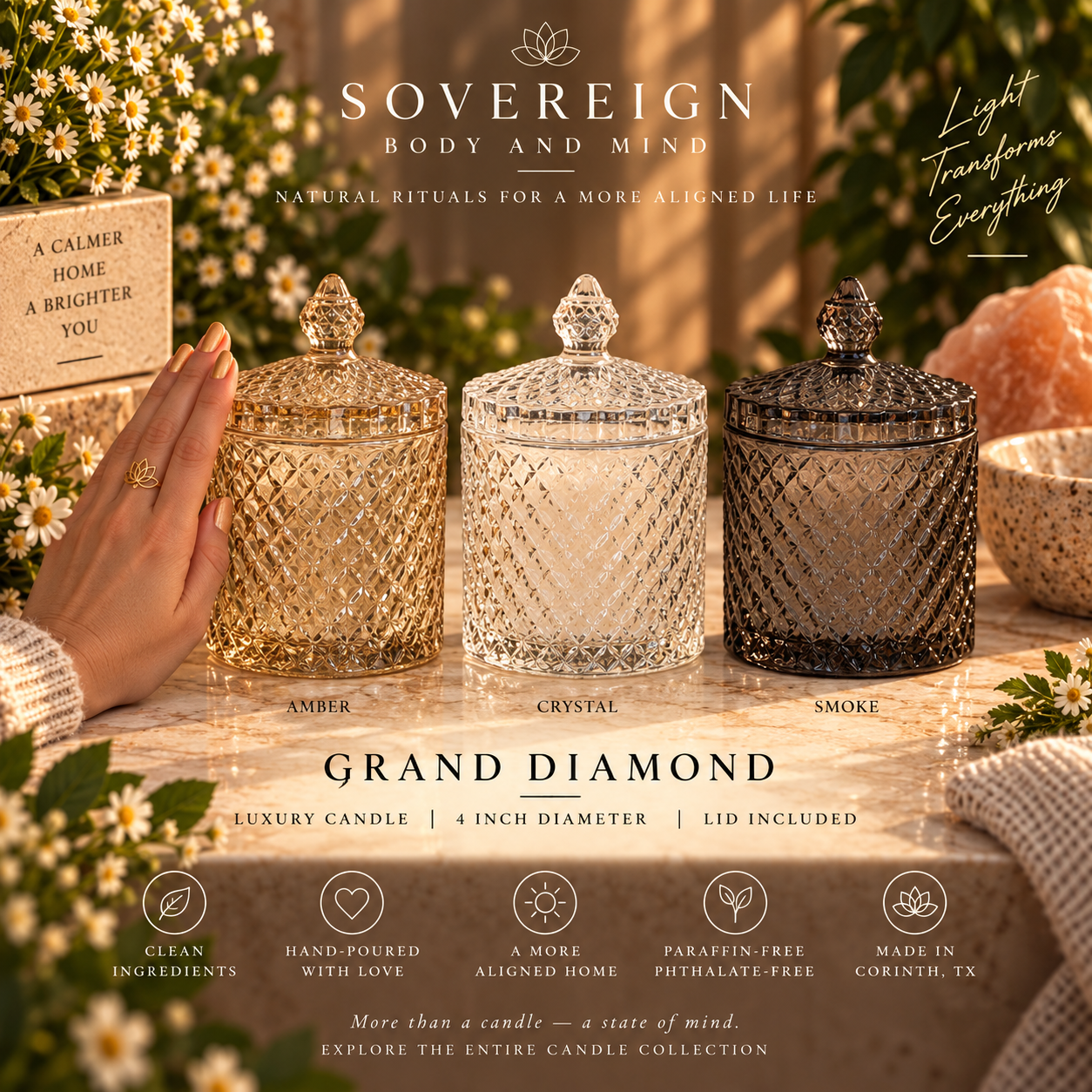 18 oz Grand Diamond candle vessels