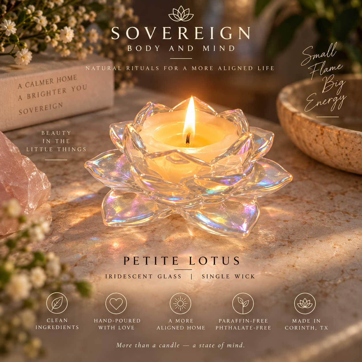 Iridescent Lotus candle