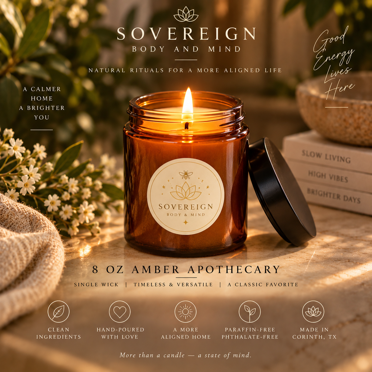 8 oz Amber Apothecary candle